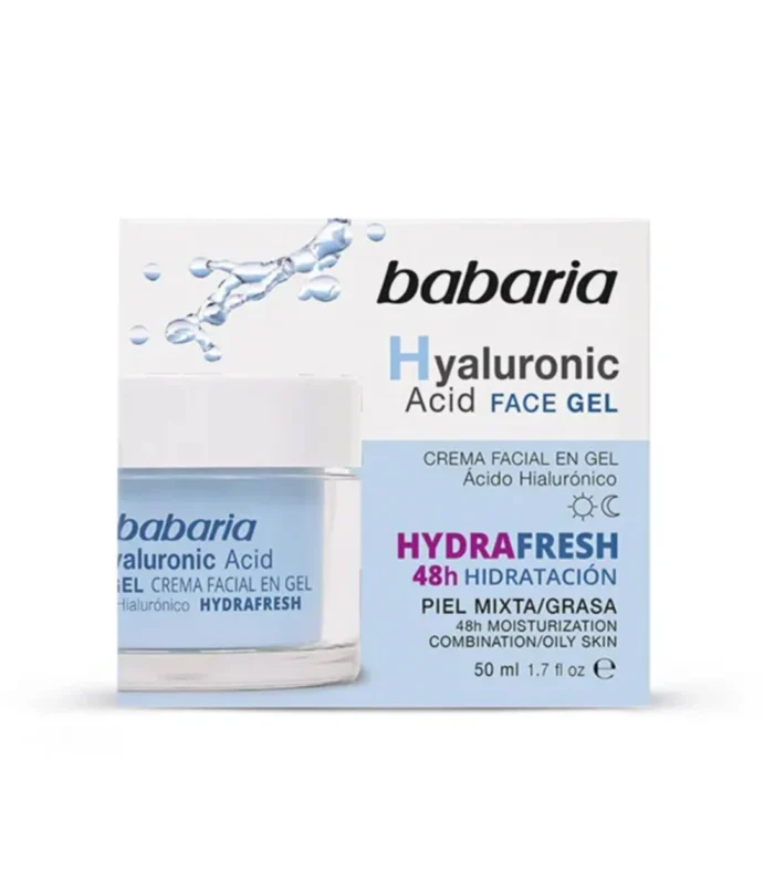 ⁦جل Babaria Hyaluronic Acid Face Gel – ترطيب 48 ساعة للبشرة المختلطة والدهنية – 50 مل⁩ - الصورة ⁦1⁩