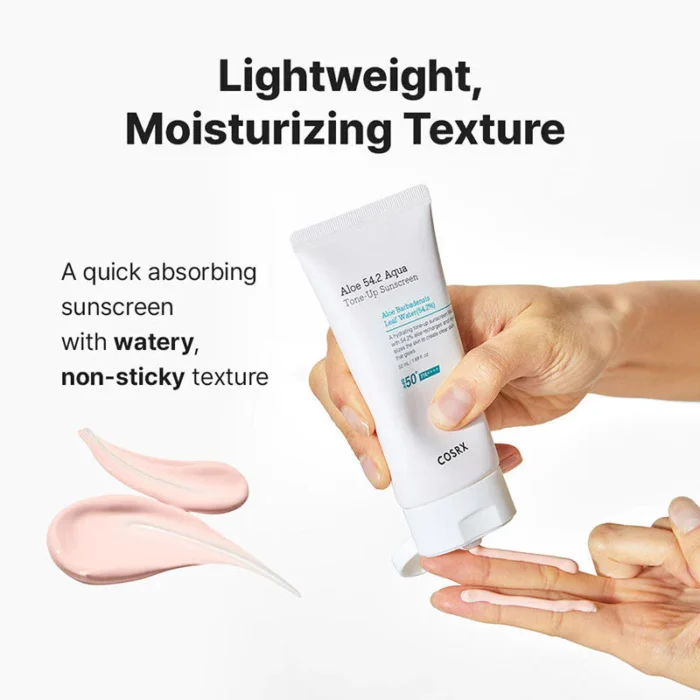 ⁦واقي شمس بتركيبة الألوفيرا COSRX Aloe 54.2 Aqua Tone-Up SPF50+ PA++++ – 50مل⁩ - الصورة ⁦2⁩